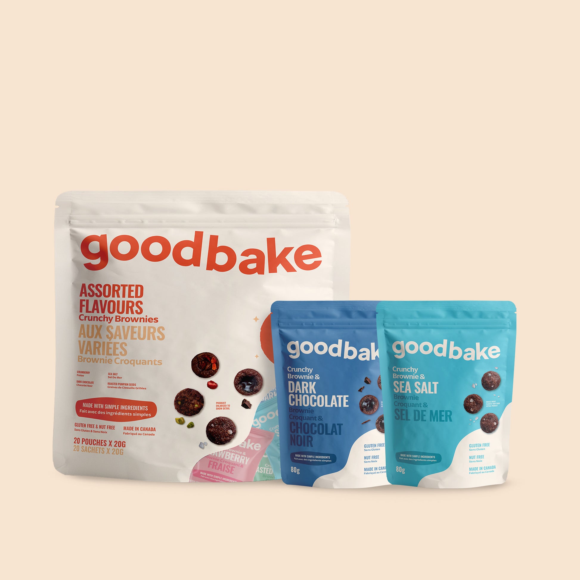 Shop Goodbake’s most-loved crunchy brownie bites in one bundle. Gluten-free, nut-free, and made in Canada. A perfect intro to our best flavours.